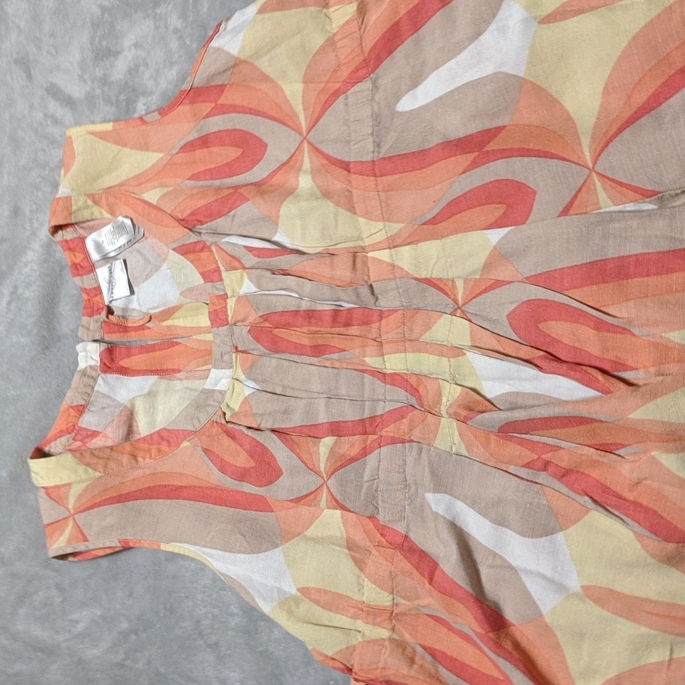 Sleeveless shirts, size 16, grey and coral, ribbon adjustable